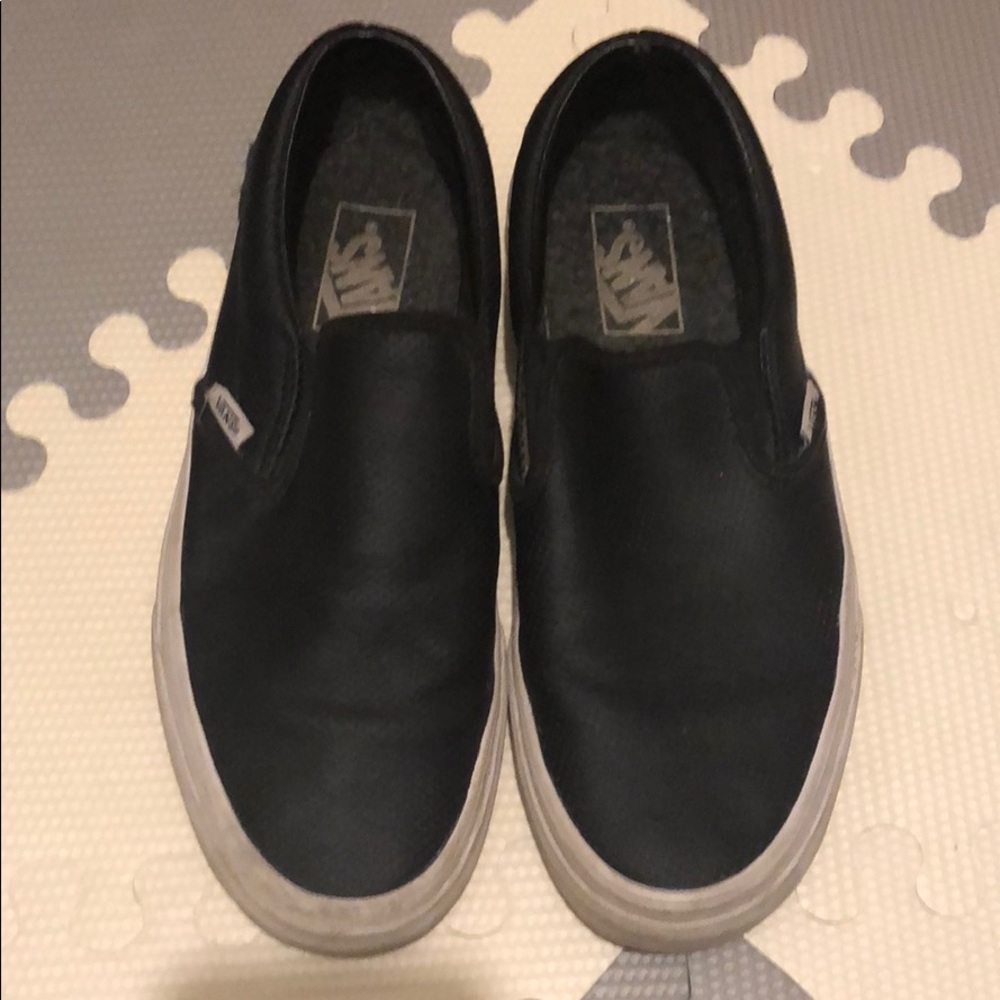 Vans Classic Slipons Black Perforated Leather